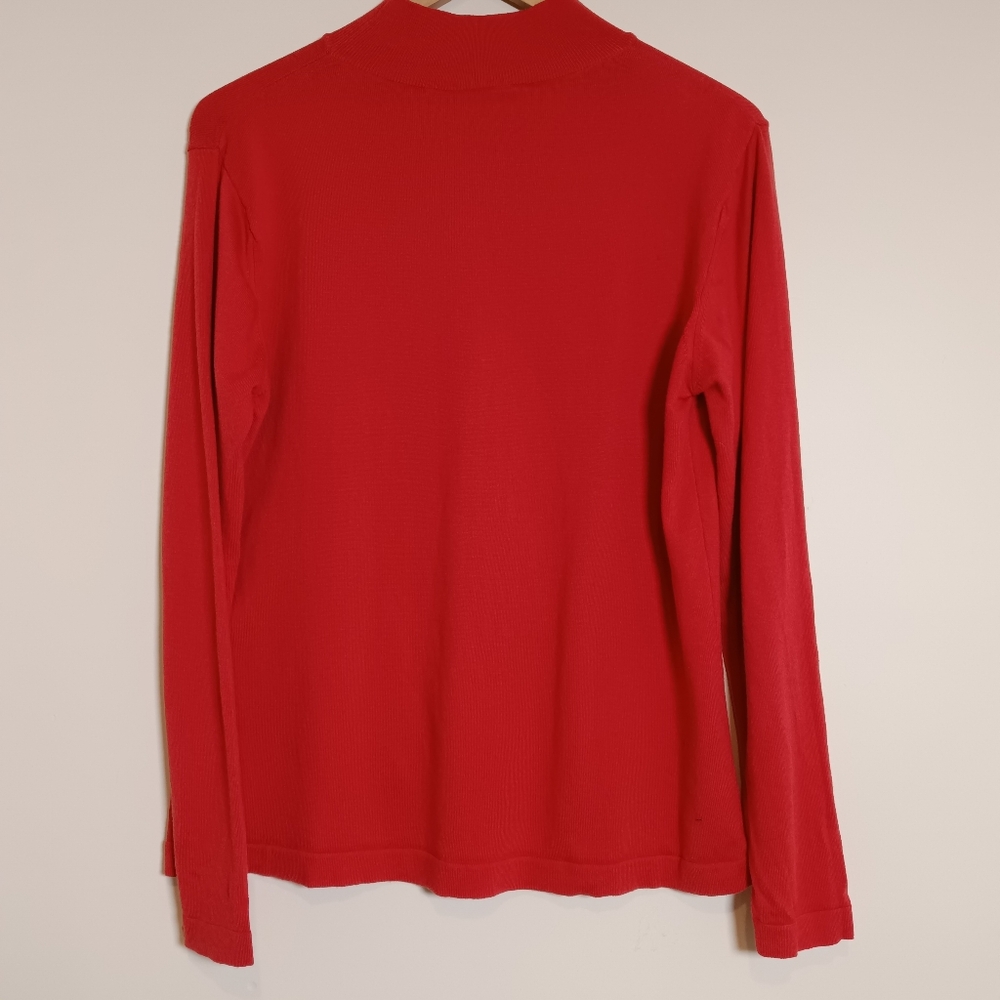 Talbots Cotton /Modal Mock Neck Long Sleeve Sweater
